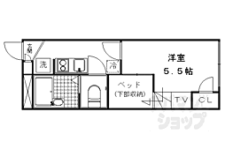 レオパレススカイブルー 1Kの間取図画像