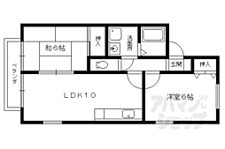 クレール井ノ口A棟 2LDKの間取図画像