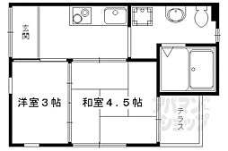 バリアフリーハウス北大路 2Kの間取図画像