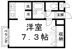 アッツ北山 1Kの間取図画像