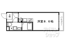 ランブラス衣笠 ワンルームの間取図画像