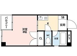 ジ・アトリウム 1Kの間取図画像