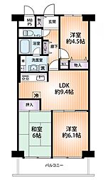 パルクメゾン千舟公園 3LDKの間取図画像