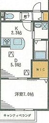 LaVillaTotsuka 1DKの間取図画像