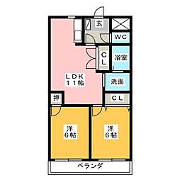 グランメール 2LDKの間取図画像