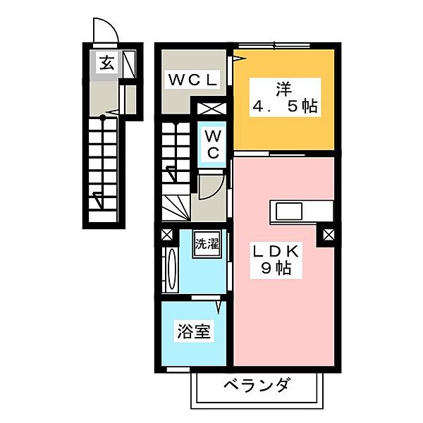 エスパティオン ｜三重県津市栗真町屋町(賃貸アパート1LDK・2階・42.53㎡)の写真 その2