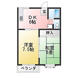 サン・ヒラ 2DKの間取図画像