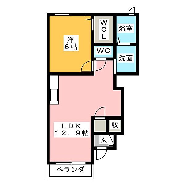 メゾン・フレーシュＢ棟 ｜三重県津市河芸町影重(賃貸アパート1LDK・1階・42.98㎡)の写真 その2