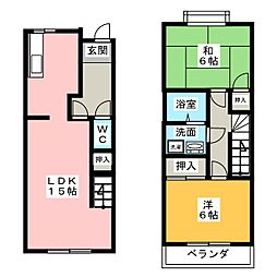 レークサイドヴィラA 2LDKの間取図画像