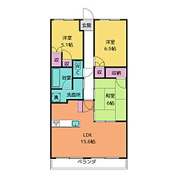 グランステーシア津新町 3LDKの間取図画像
