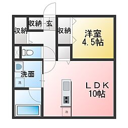 三重県津市新町ＡＰ 201 2階1LDKの間取り
