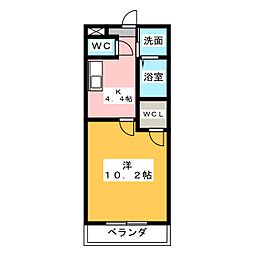 サクラーレ 1Kの間取図画像
