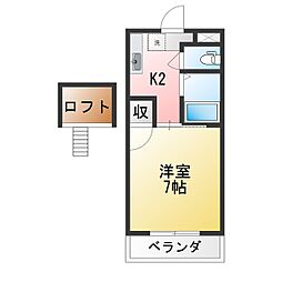 ドリーム2 1Kの間取図画像