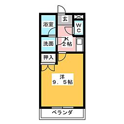 コーポバロン中野 1Kの間取図画像