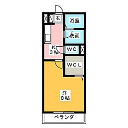 マーベラス 1Kの間取図画像