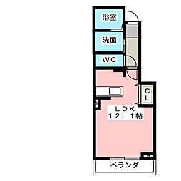 K・YJADE 1Kの間取図画像