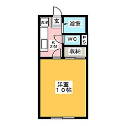 アメニティー中八木田 1Kの間取図画像