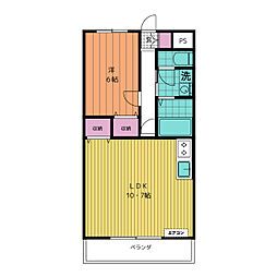 コート津新町 1LDKの間取図画像