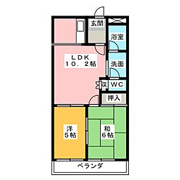 ブルーコーナー 2LDKの間取図画像