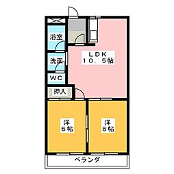 ロイヤルステージ桜橋 2LDKの間取図画像