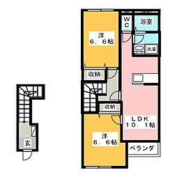 フォレスト 2LDKの間取図画像