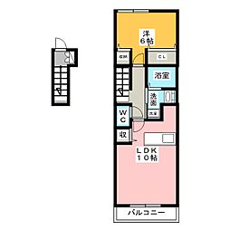 スカイ・コーポ 1LDKの間取図画像