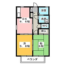 グランバリューB 2DKの間取図画像