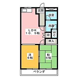 クィーンズ・コートA棟 2LDKの間取図画像