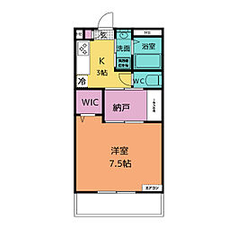 ロイヤルグランコート津 1Kの間取図画像