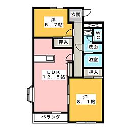 セピアコート 2LDKの間取図画像