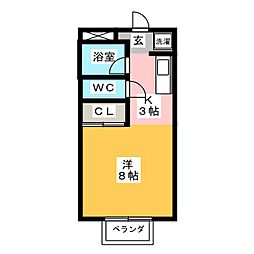 ラ・フォーレN ワンルームの間取図画像