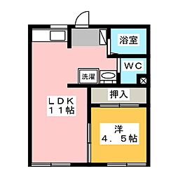 ピレーネ垂水1 1LDKの間取図画像