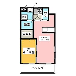ブルースカイマンション10 1LDKの間取図画像
