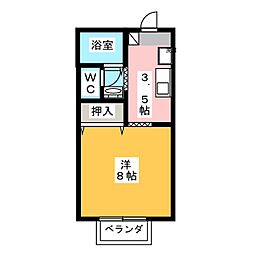 ロイヤルガーデン2 1Kの間取図画像