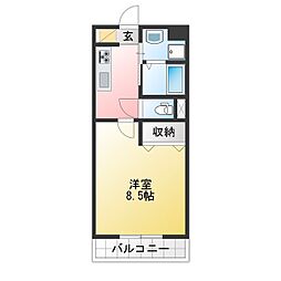 GRAND OCEAN 1Kの間取図画像