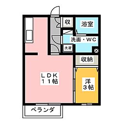 モナリエ栄 1LDKの間取図画像