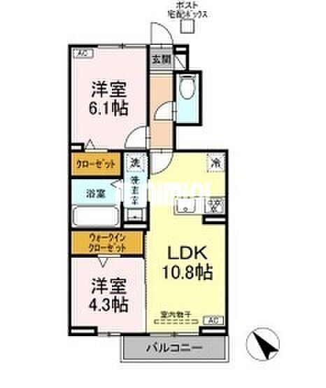 D-ROOM　S 102｜三重県鈴鹿市野町東１丁目(賃貸アパート2LDK・1階・50.38㎡)の写真 その9