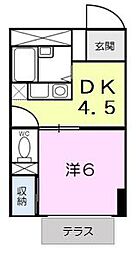 サクセスタウン 1DKの間取図画像