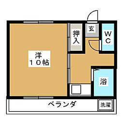 レジデンスＨＩＲＡＮＯ 2階1Kの間取り
