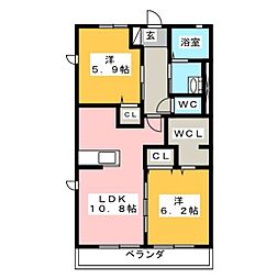 viale 2LDKの間取図画像