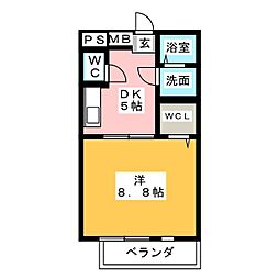 ボナール03A 1DKの間取図画像