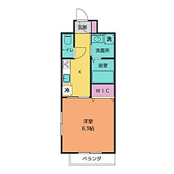 セントリバーヒルズ神戸 1Kの間取図画像