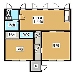 フラワーアイランド江島 2LDKの間取図画像