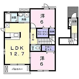 ハーバーサイド 2LDKの間取図画像