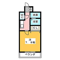 Cocoon 1Kの間取図画像