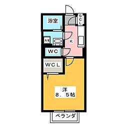ボワヴェール 1Kの間取図画像