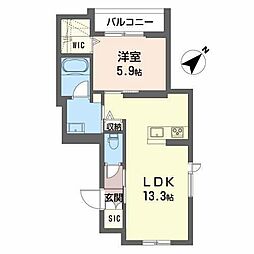 ShaMaisonK 1LDKの間取図画像