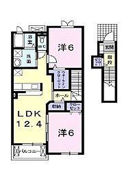 セレーノスパッツィオ2A 2LDKの間取図画像