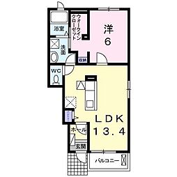 エルシェアート南風 1LDKの間取図画像