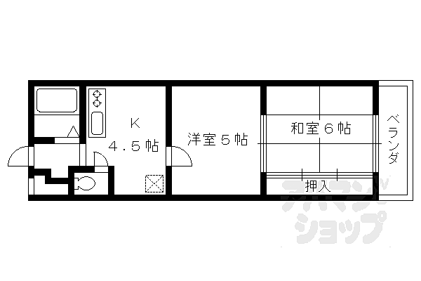 第一ファラオ 315｜京都府向日市寺戸町西田中瀬(賃貸マンション2DK・3階・34.31㎡)の写真 その2